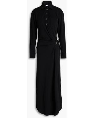 Rabanne Draped Stretch-Crepe Maxi Wrap Dress - Black