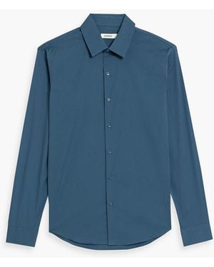 Sandro Cotton-Blend Poplin Shirt - Blue