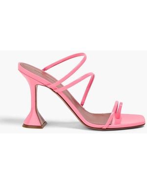 AMINA MUADDI Naima Patent-Leather Mules - Pink