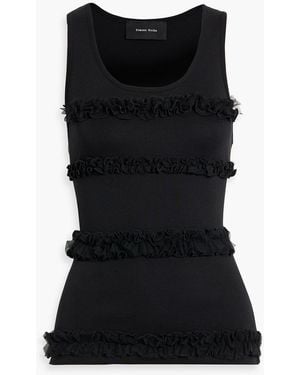 Simone Rocha Ruffled Cotton-Jersey Tank - Black