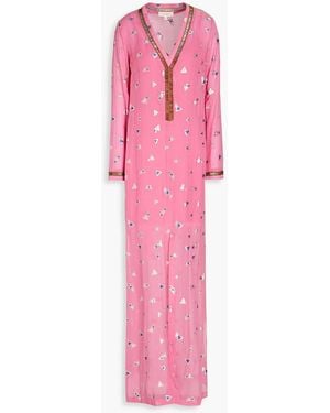 SemSem Kaftan aus metallic-fil-coupé und verzierung - Pink