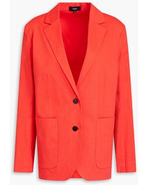 Theory Linen-Blend Blazer - Red