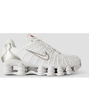 Nike Shox Tl Metallic Canvas-Trimmed Rubber And Mesh Trainers - White