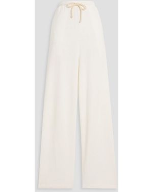 The Elder Statesman Daily Cotton And Cashmere-Blend Jersey Wide-Leg Trousers - White