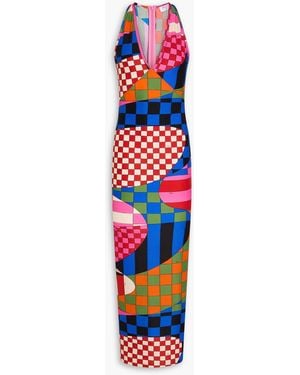 PUCCI Printed Stretch-Jersey Maxi Dress - White