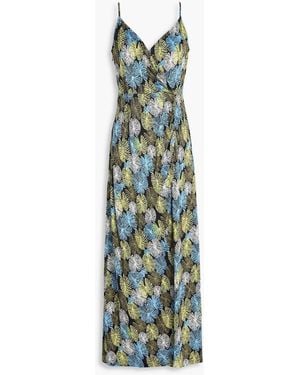 Diane von Furstenberg Saavya Wrap-Effect Printed Jersey Maxi Dress - Green