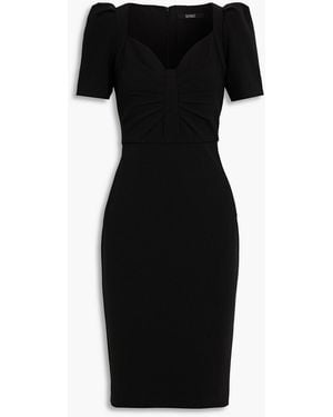 Badgley Mischka Pleated Crepe Dress - Black