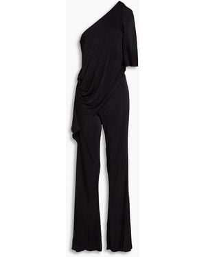 Diane von Furstenberg Talia One-Shoulder Jersey Jumpsuit - Black