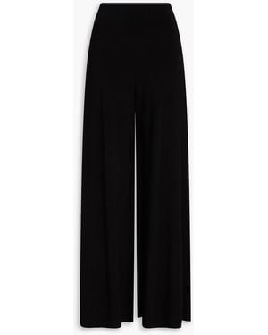 Norma Kamali Jersey Wide-Leg Pants - Black