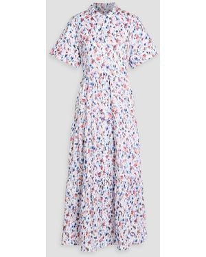 Erdem Floral-Print Cotton-Poplin Maxi Shirt Dress - White