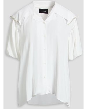 Simone Rocha Bead-Embellished Crepe Shirt - White