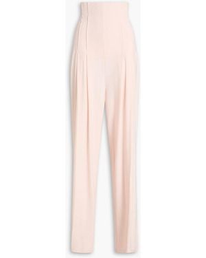 Norma Kamali Pleated Jersey Straight-leg Jeans - Pink