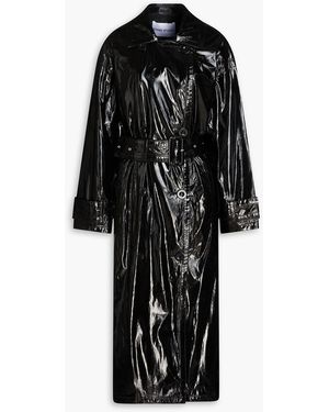 Stand Studio Katharina Faux Patent-leather Trench Coat - Black