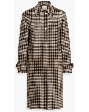 Vince Checked Wool-Blend Tweed Coat - Natural
