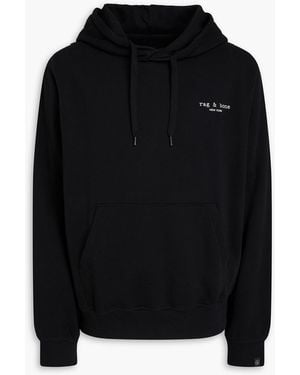 Rag & Bone Massey Printed French Cotton-Terry Hoodie - Black