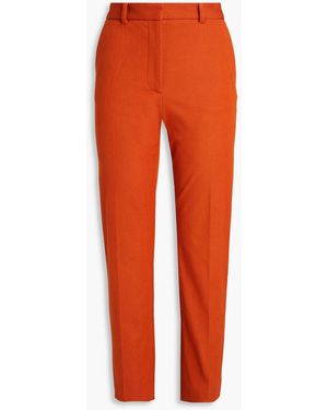 JOSEPH Cropped Gabardine Slim-Leg Trousers - Orange