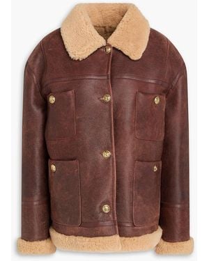 Sandro Shearling Jacket - Brown