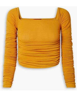 Altuzarra Asgard Ruched Stretch-jersey Top - Yellow