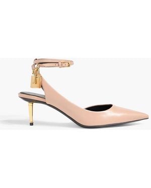 Tom Ford Padlock Leather Pumps - Natural