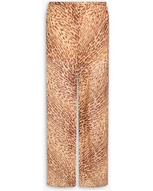 Zimmermann Leopard-Print Cotton-Mousseline Bootcut Pants - Multicolour