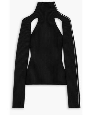 Peter Do Pullover "raglan" aus gerippter wolle mit cut-outs - Schwarz