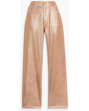 Tom Ford Coated High-Rise Straight-Leg Jeans - Metallic