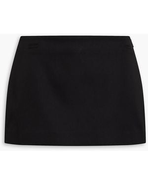 STAUD Tetra Satin-Crepe Mini Skirt - Black
