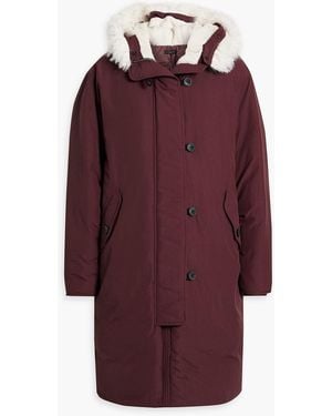 Rag & Bone Faux Fur-trimmed Ripstop Hooded Down Coat - Purple