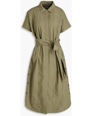 10 Crosby Derek Lam Mikala hemdkleid aus baumwollpopeline in midilänge - Grün