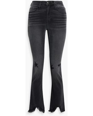 Jonathan Simkhai River Distressed High-Rise Straight-Leg Jeans - Black
