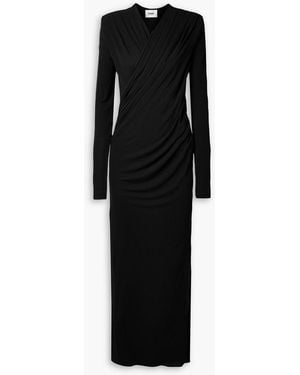 Interior Draped Crepe Maxi Dress - Black