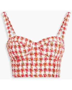 Cara Cara Claudine Gingham Tweed Top - Red