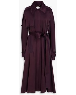Victoria Beckham Draped Satin-crepe Trench Coat - Purple