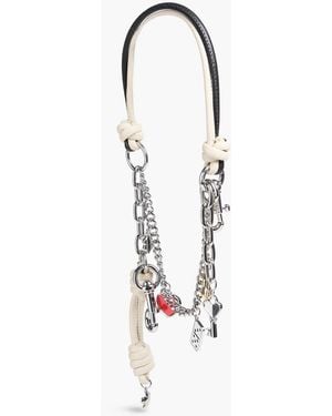 Marc Jacobs Silver-tone Leather Shoulder Strap - White