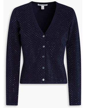 Autumn Cashmere Crystal-Embellished Knitted Cardigan - Blue