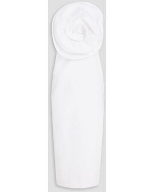 Mara Hoffman Maia Strapless Appliquéd Tmand Linen-blend Midi Dress - White
