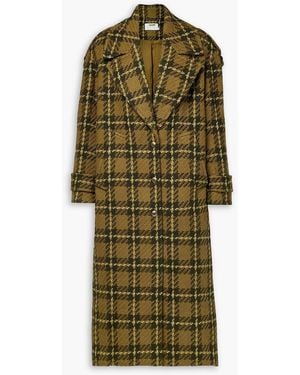 Zimmermann Checked Wool-tweed Coat - Green
