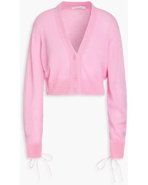 Cecilie Bahnsen Vicki Cropped Crochet-Knit Cardigan - Pink
