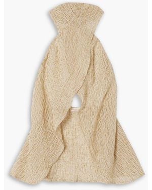 Savannah Morrow Haveli Open-back Linen And Cotton-blend Wrap Top - Natural