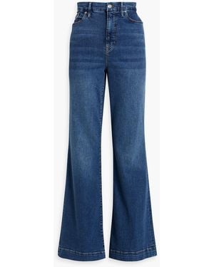 GOOD AMERICAN Good Flare Distressed High-Rise Flared Jeans - Blue