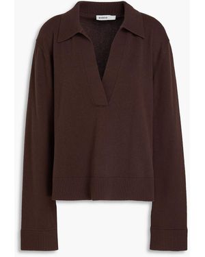 Jonathan Simkhai Pullover aus einer baumwoll-kaschmirmischung mit polokragen - Braun