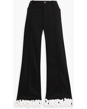 PUCCI Sequin-Embellished Cotton-Blend Twill Flared Pants - Black
