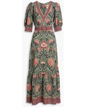 FARM Rio Floral-Print Crepe Maxi Dress - Green