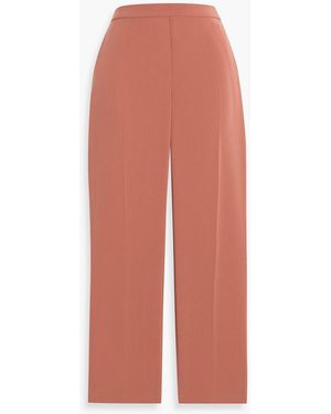 Theory Treeca Cropped Crepe Straight-Leg Pants - Orange