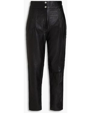 IRO Akela Leather Tapered Trousers - Black