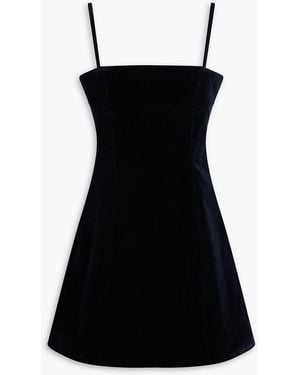 ROTATE BIRGER CHRISTENSEN Cotton-Blend Velvet Mini Dress - Black