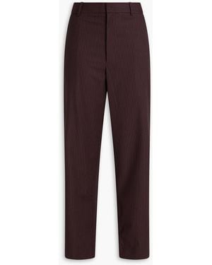 SIR. Pinstriped Twill Straight-Leg Trousers - Purple