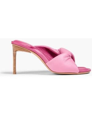 Jacquemus Bagnu Twisted Leather Mules - Pink