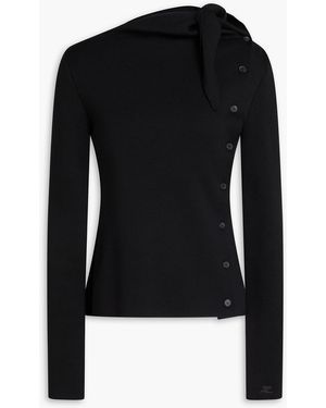Courreges Knotted Wool Top - Black