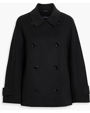 Max Mara Louis Double-Breasted Wool-Felt Coat - Black